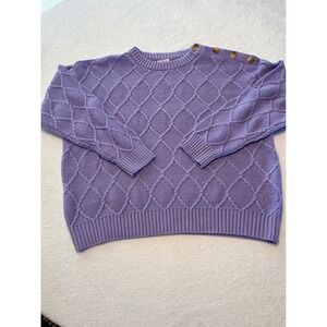 STJOHNSBAY Womens Pullover Sweater Knit Diamond Pattern Purple Size XXL‎
